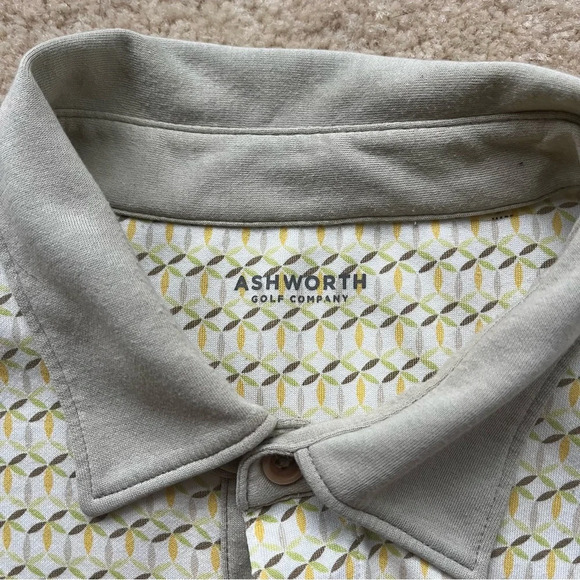Ashworth Golf Co. Men’s Beige/Yellow Retro Polo Shirt - *L? (no size tag) - VGUC - Picture 4 of 8